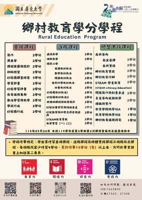 📣 鄉村教育學分學程招生中！圖片